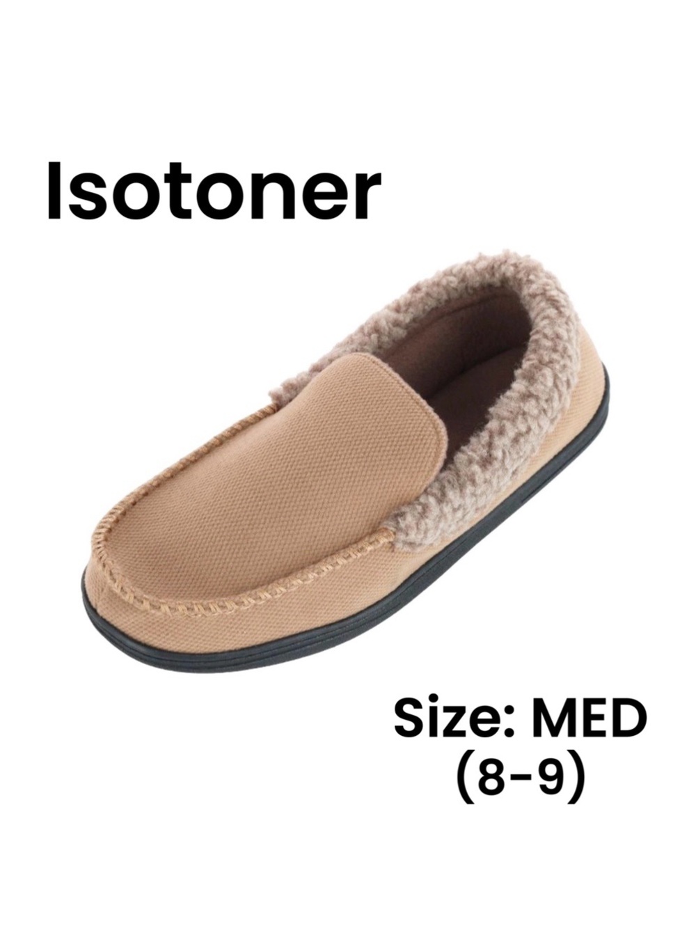 Isotoner Brushed Knit Lewis Moccasin Slippers